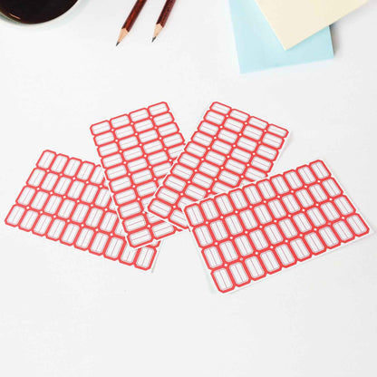 Multipurpose Blank Label Sticker Sheets Red Border Self-adhesive Writable Stickers For Bottles (50 Sheet)