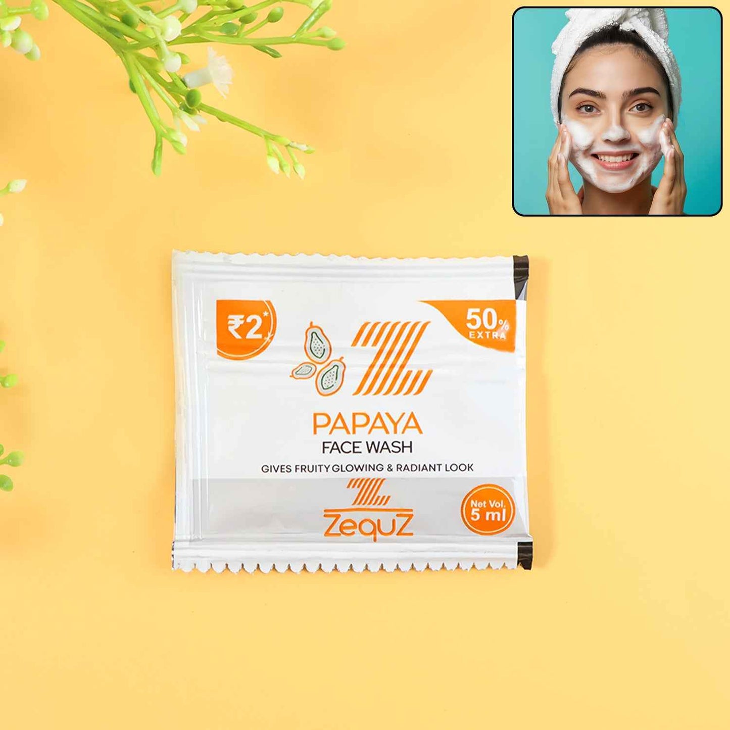Zequz Papaya Face Wash Sachet (5 Ml  1 Pc)