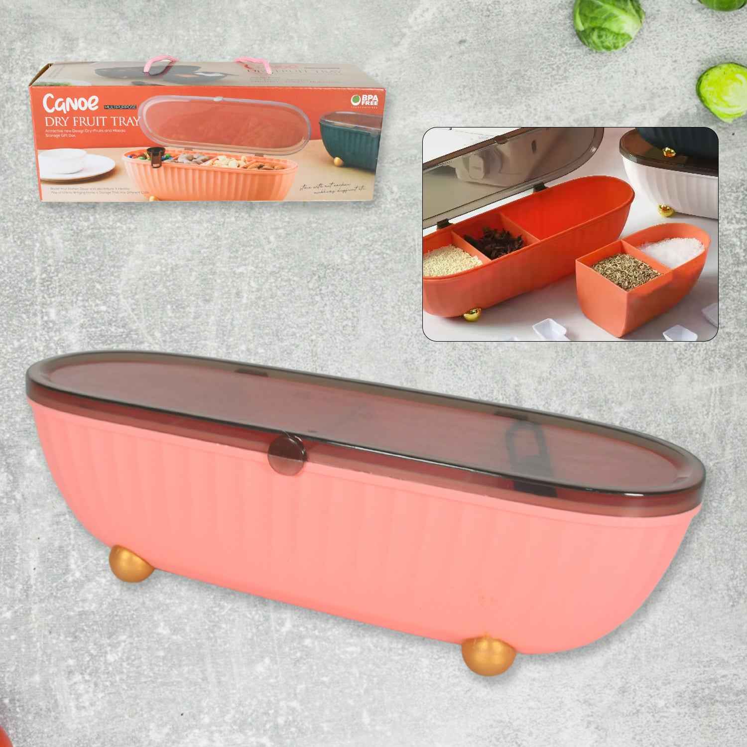 Spice Jar Durable Spice Seasoning Box Jar Food Grade Spoon Seasoning Case For Kitchen Dry Fruit Tray (1 Pc) - BeSh Deals®