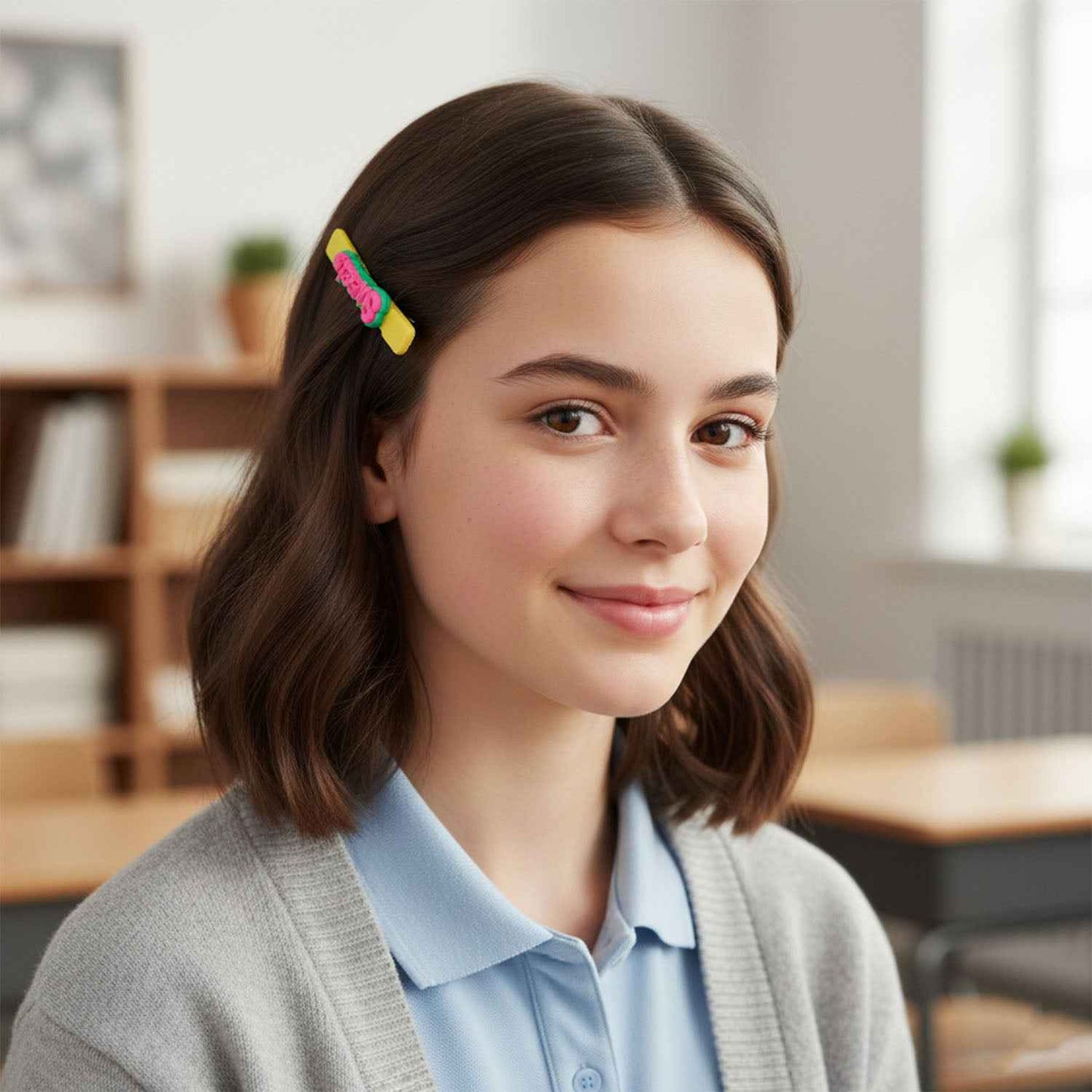 Sweet Text Decorative Hair Clip Set (4 Pc)