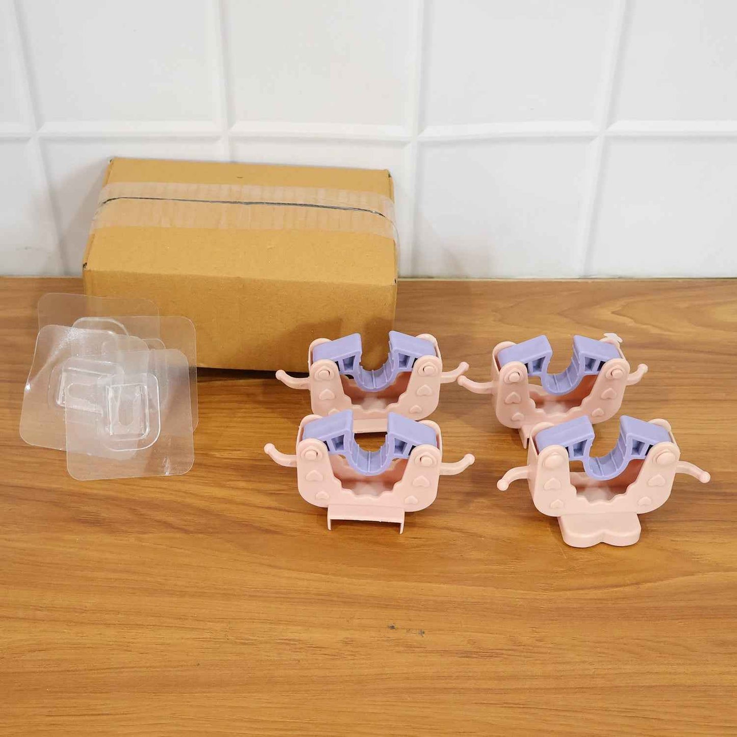 Wall Mounted Broom  Mop Holder Clips (4 Pc Set)