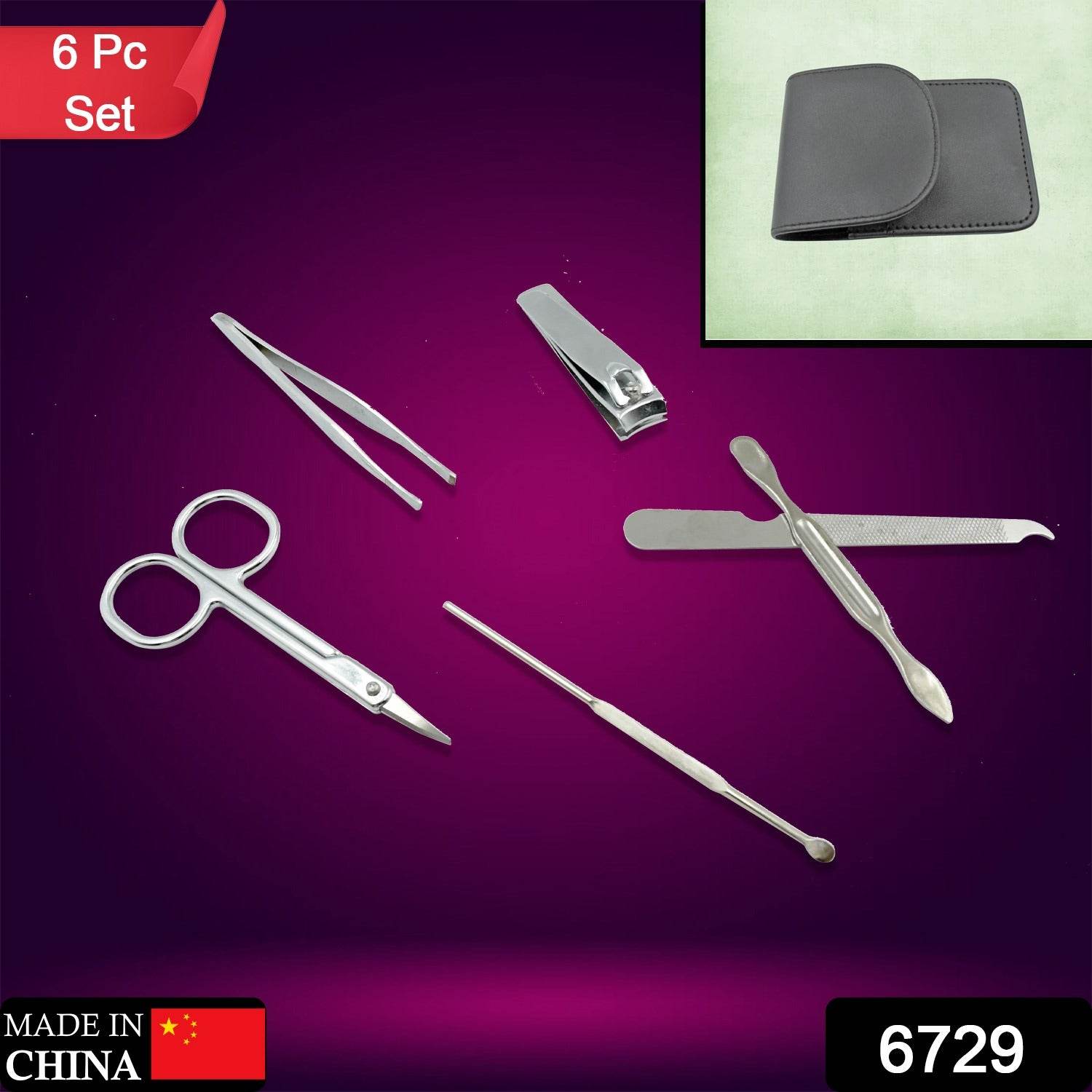 6729 Nail Scissors Professional Nail Clippers Kit Manicure Set 6 Pieces Top Grade Stainless Steel Grooming Kit For Travel Or Home Manicure Set (6 Pc Set) - Best Deals at BeSh Deals®