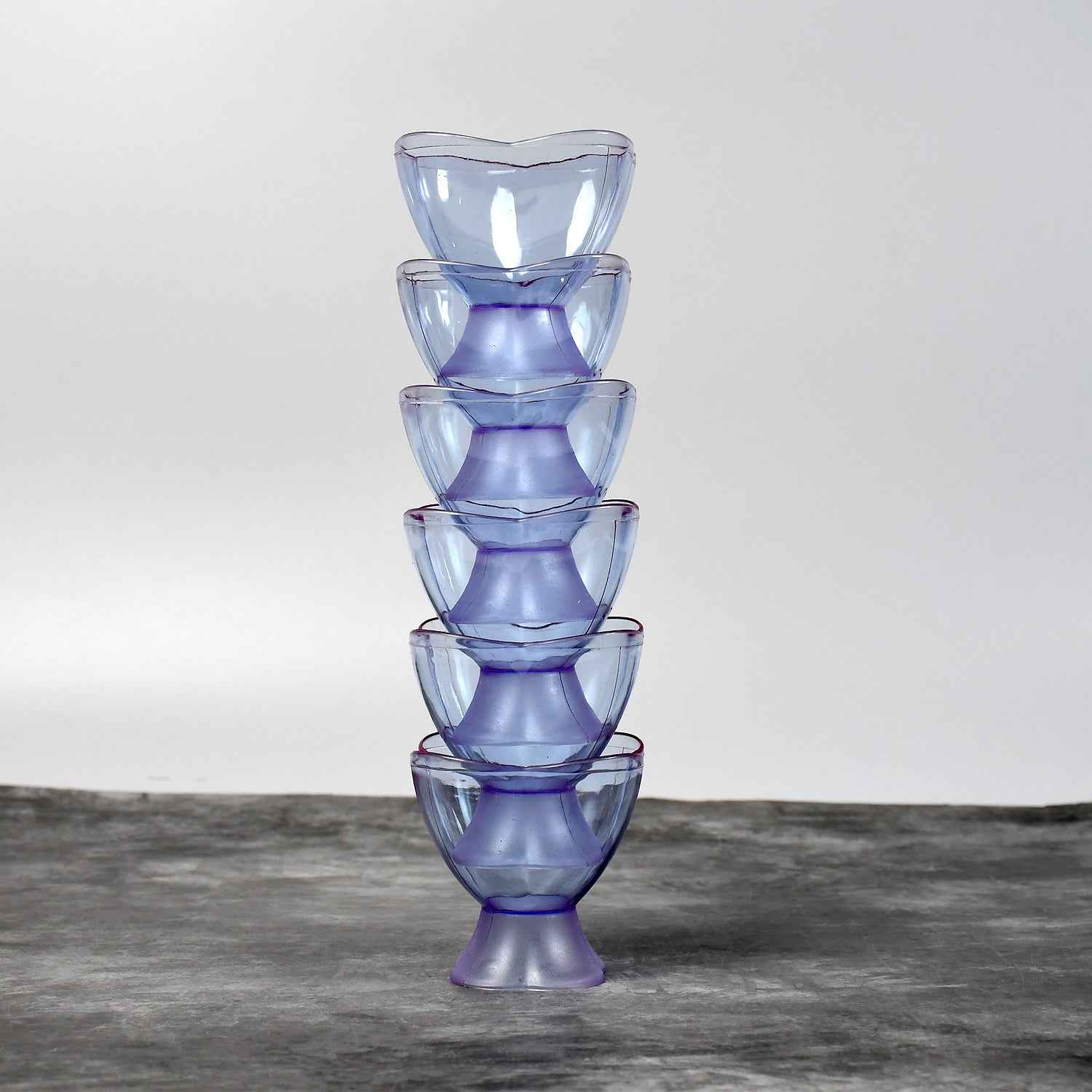 5343 New Modern Style Dessert  Ice Cream Bowl Plastic 6pcs For Home  Office  Party Use