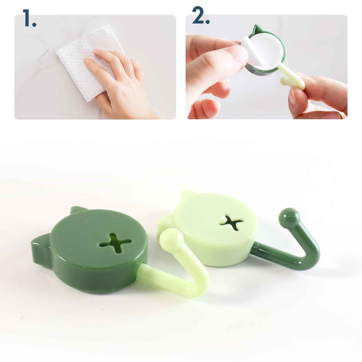 Self Adhesive Round Wall Hooks (10 Pc)