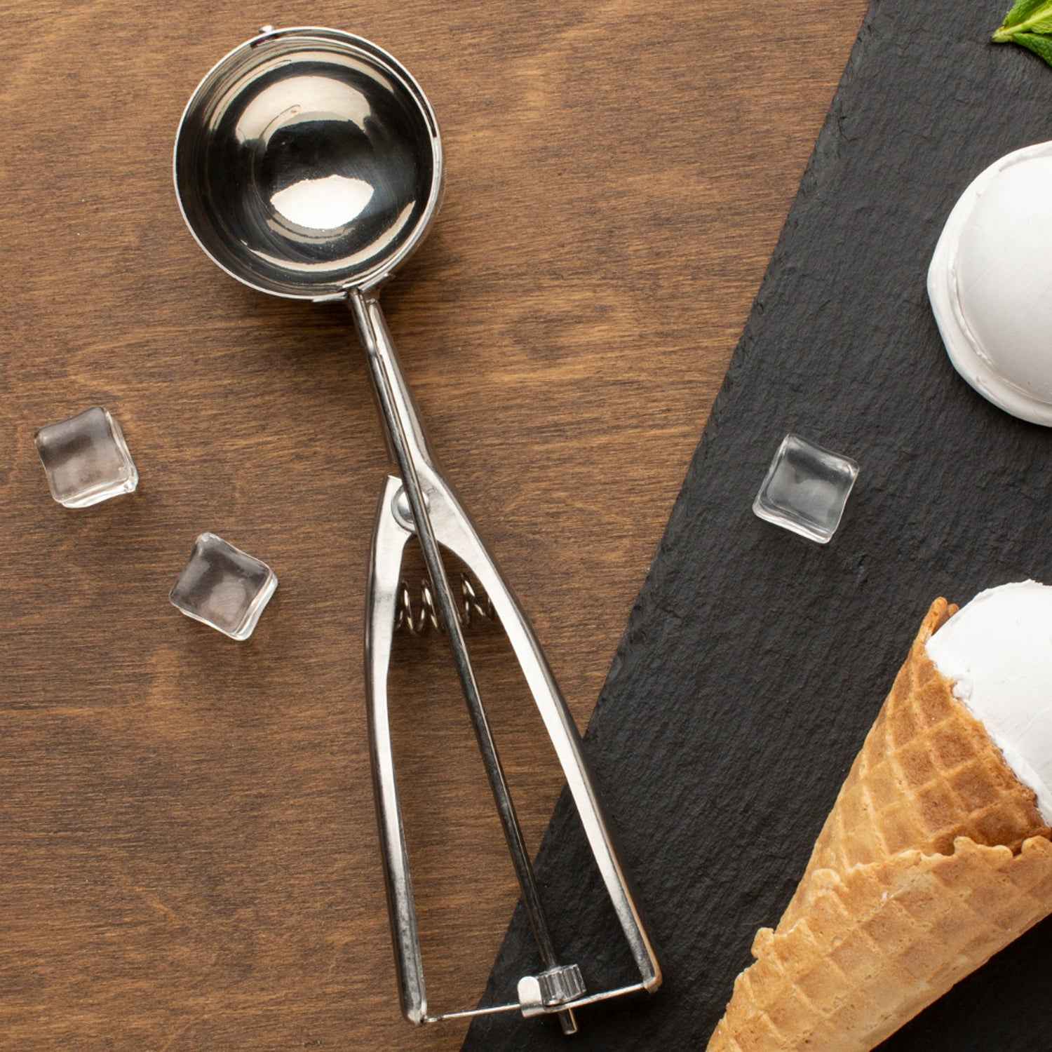 Premium Stainless Steel Ice Cream Scoop With Trigger Release Approx 70 Ml Capacity