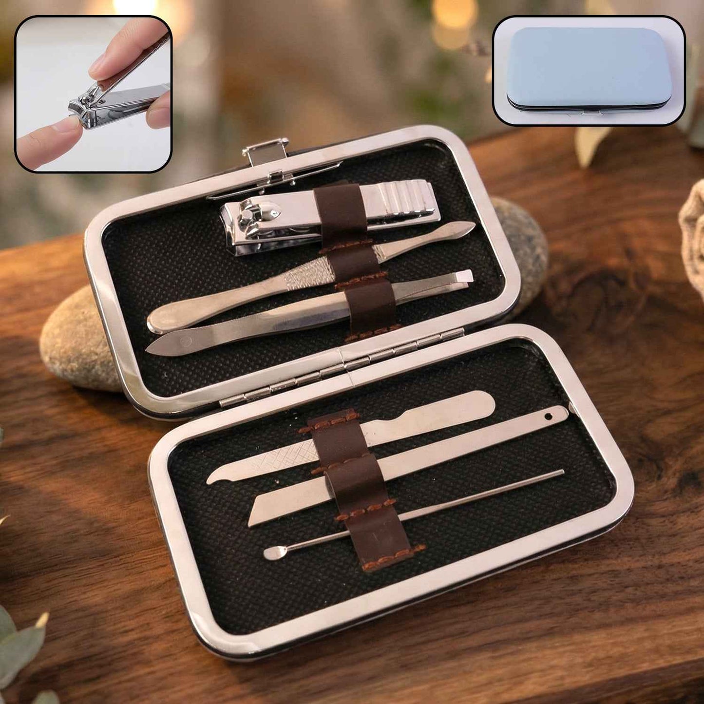 6 In 1 Premium Nail Care Manicure Pedicure Grooming Kit (1 Set)