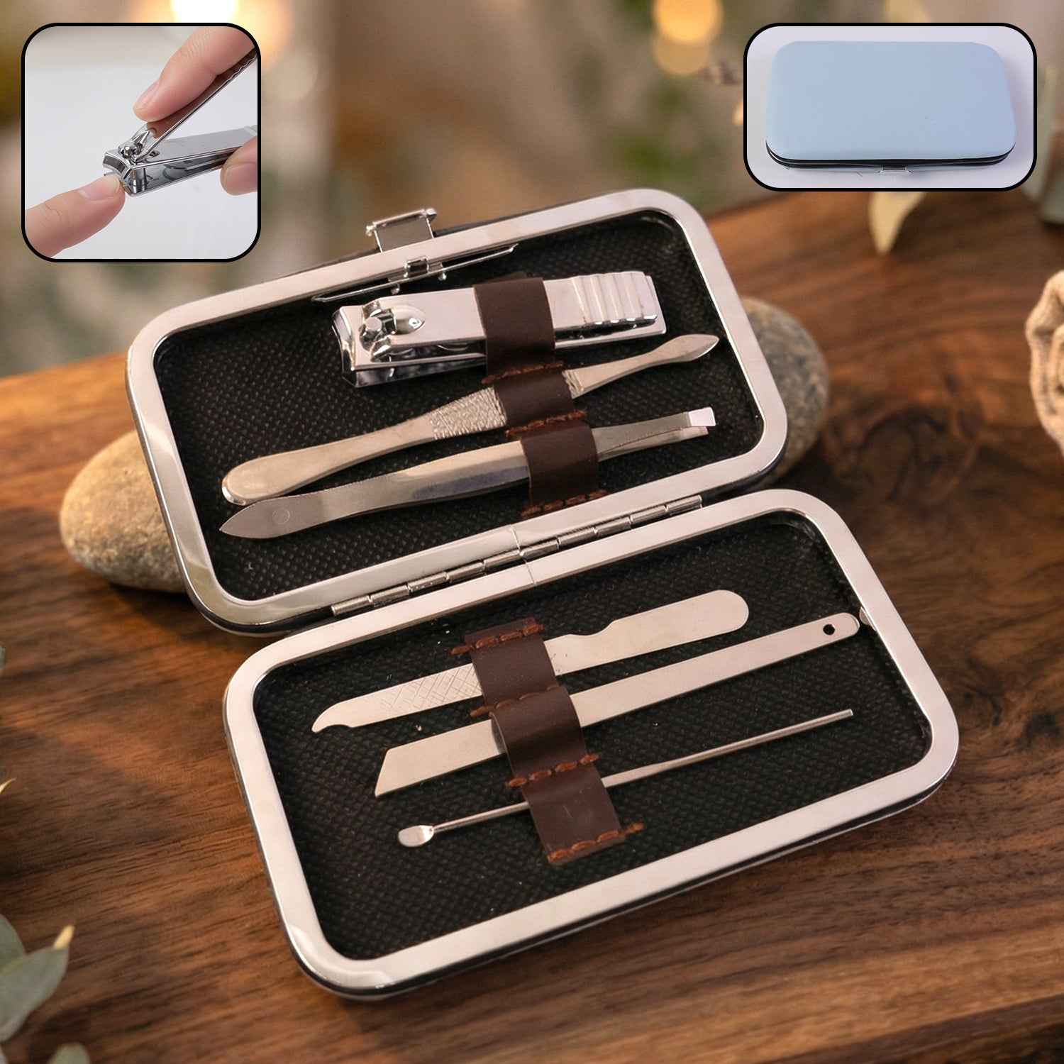 6 In 1 Premium Nail Care Manicure Pedicure Grooming Kit (1 Set)