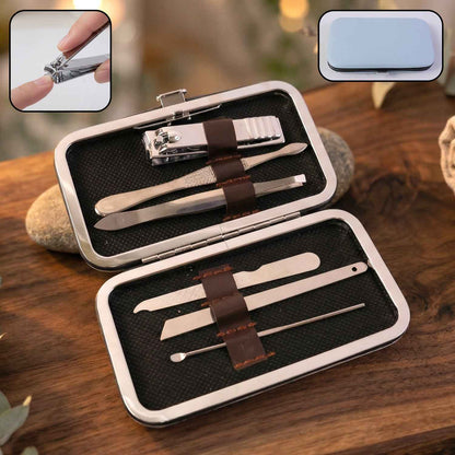 6 In 1 Premium Nail Care Manicure Pedicure Grooming Kit (1 Set)
