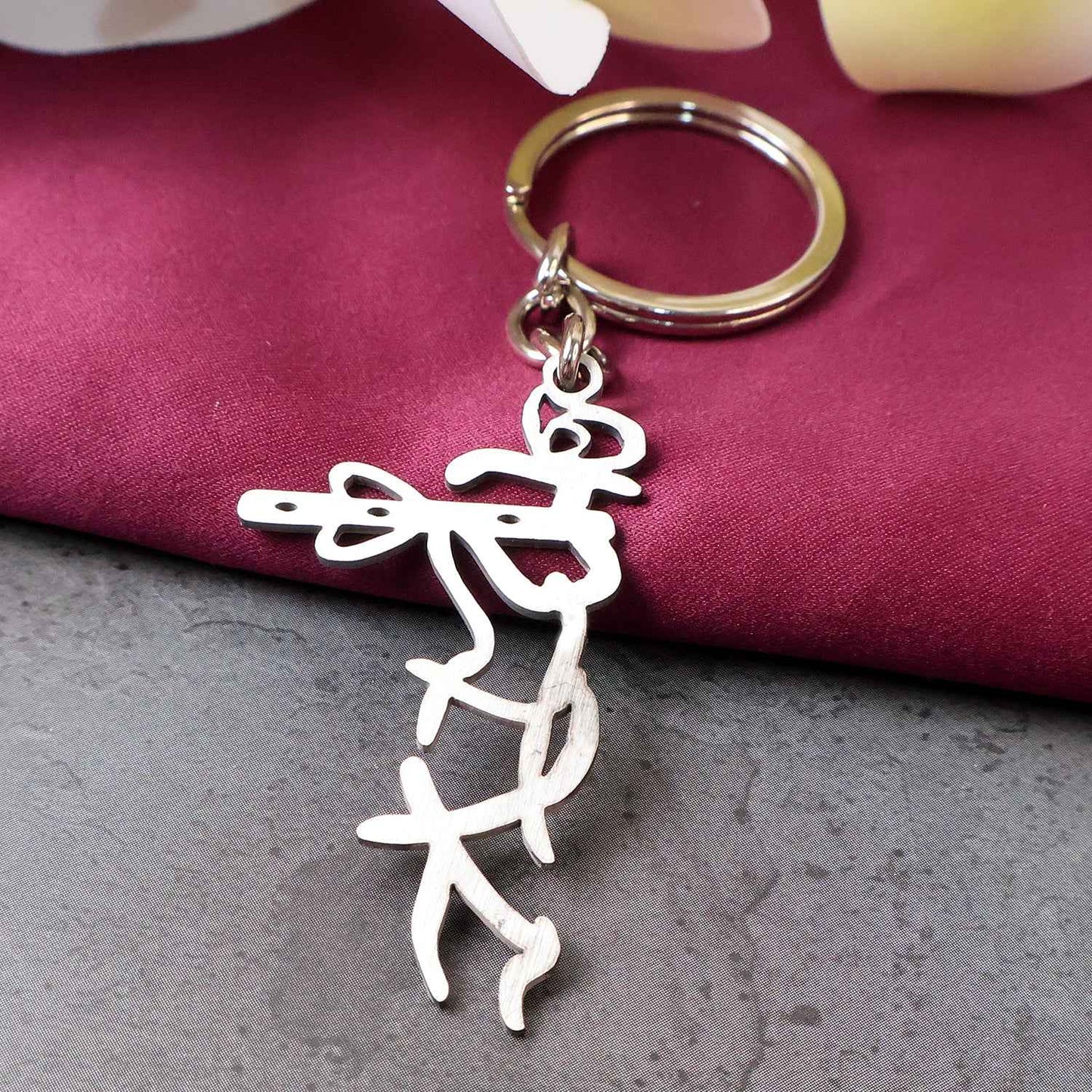 Divine Krishna Flute Design Metal Keychain (1 Pc)