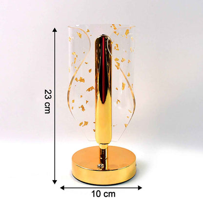 Luxury Golden Leaf Design Crystal Table Lamp (1 Pc)