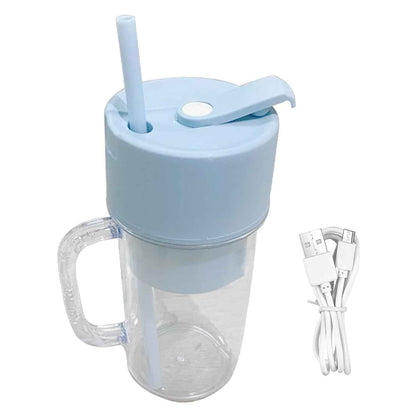 2 In1 Portable Crusher Juicer With Handle Straw For Smoothie Sipper USB Rechargeable (340 Ml) 6 Stainless Steel Blades Compact Juicer Mixer Juicer Portable Fresh Juice Blender Portable Electric Juicer ( 340 Ml ) - BeSh Deals®