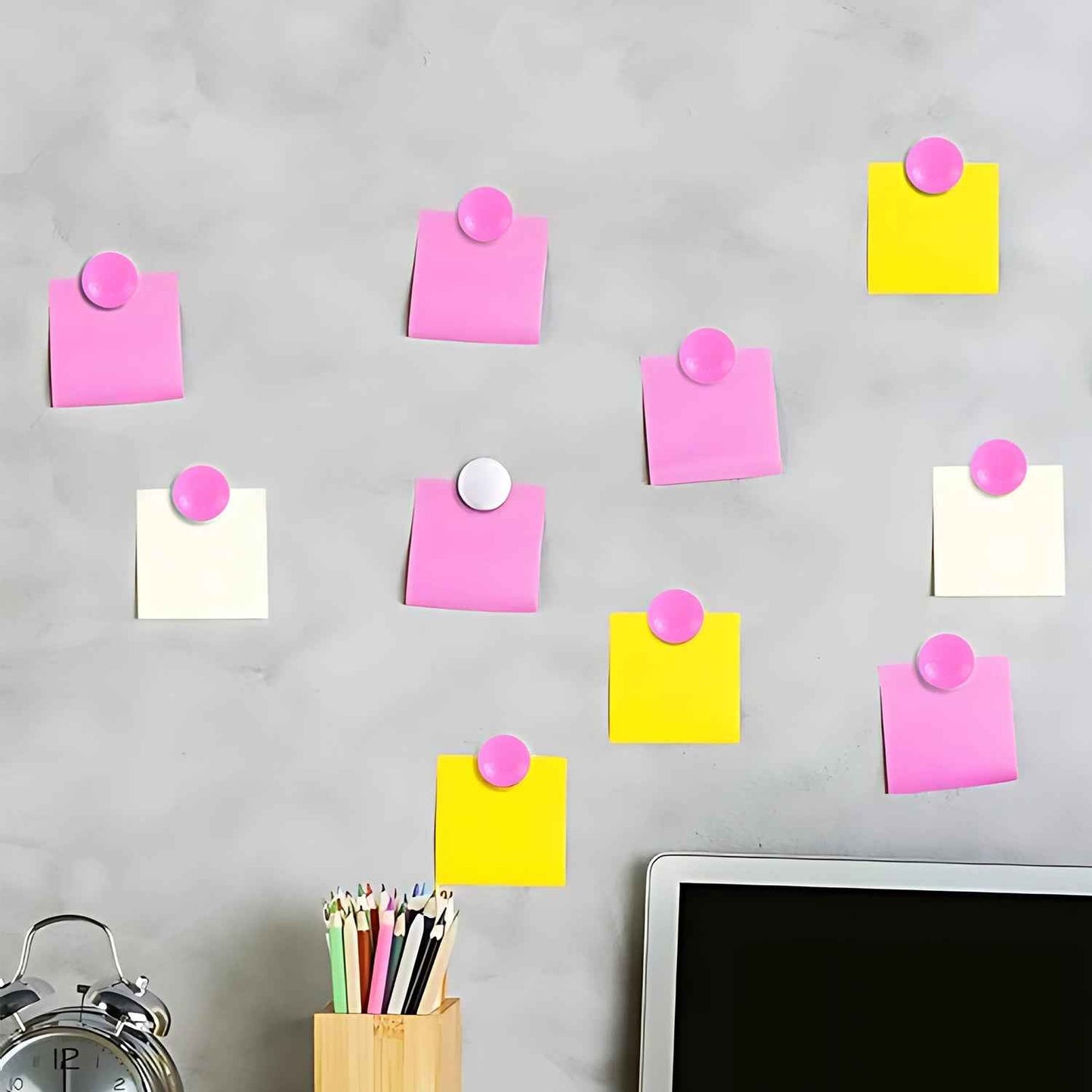 Pink Board Magnets Circular Plastic Buttons (1 Pc)