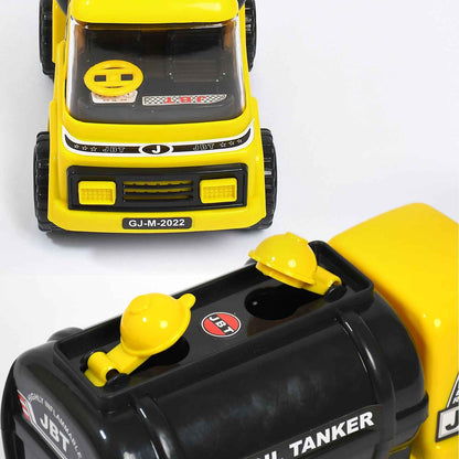 4484 Big Size Heavy Duty Unbreakable Friction Powered With Engine Sound While Running  Non Electric Toy Tempo Oil - Water Tanker Vehicle Truck For Kids Size