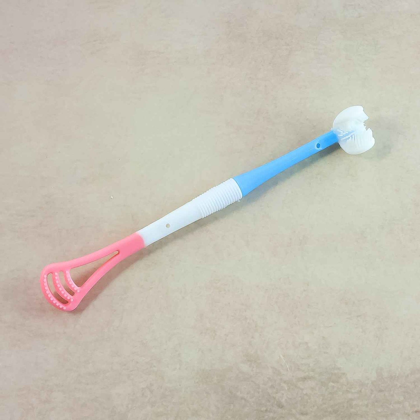 2-in-1 Baby Tongue Cleaner And Oral Massager Stick With Soft Silicone Brush Head