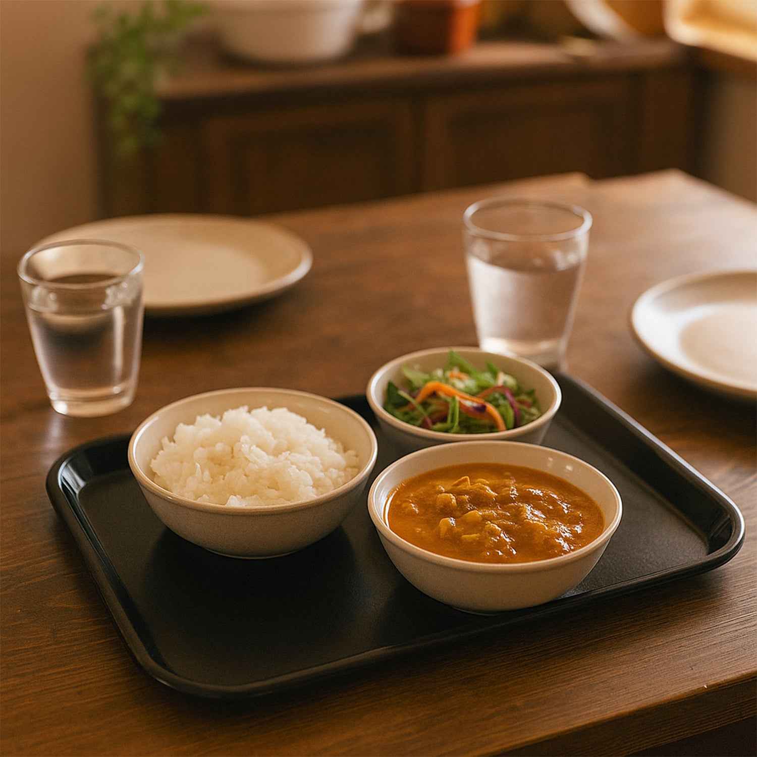 Plastic Serving Tray  Plate  40  30 Cm (1 Pc  Black)