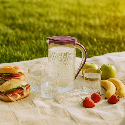 Supermom Roma Plastic Jug With Glasses Combo Set (5 Pc) - BeSh Deals®