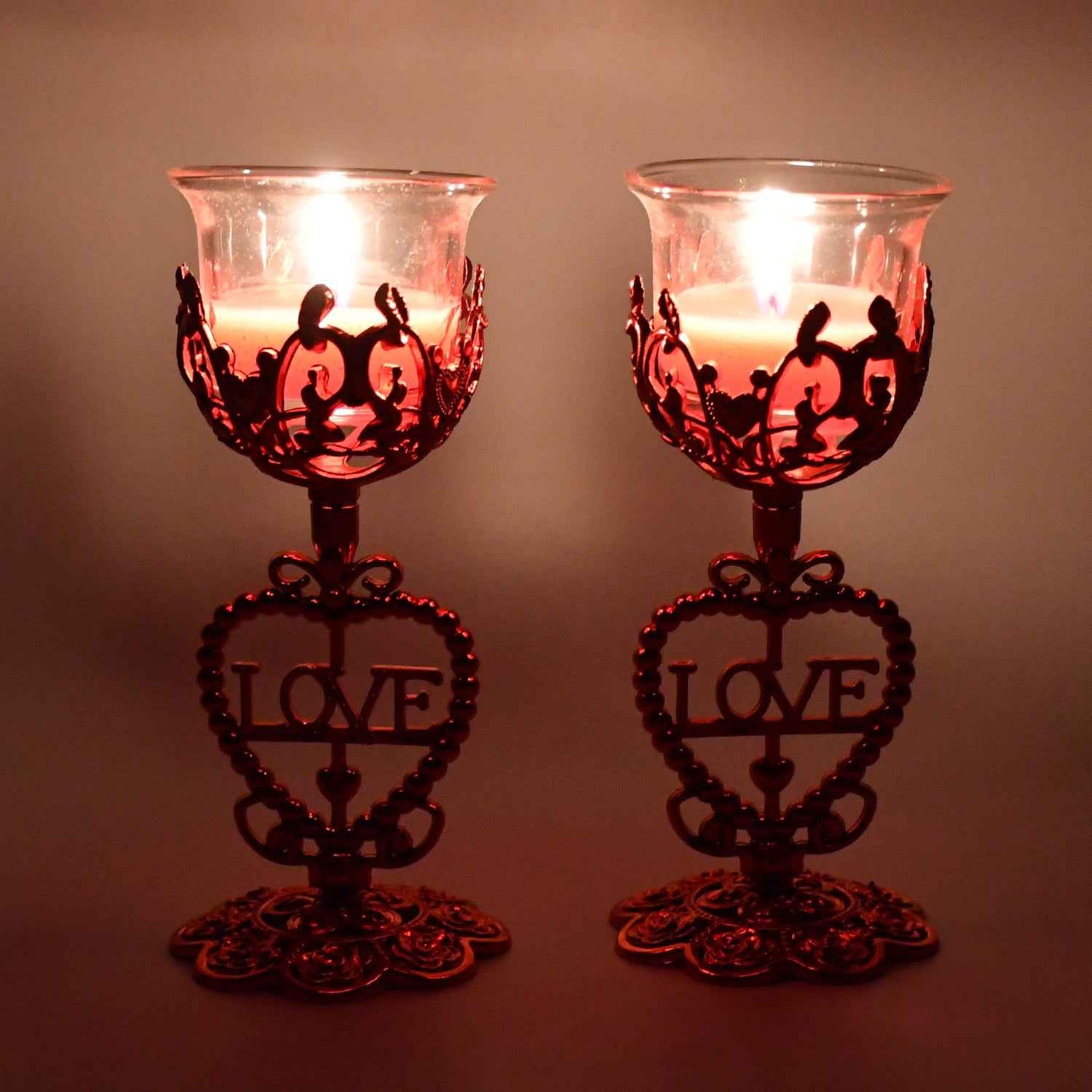 Tea Lights Holder Candle Stand (2 Pc Set)