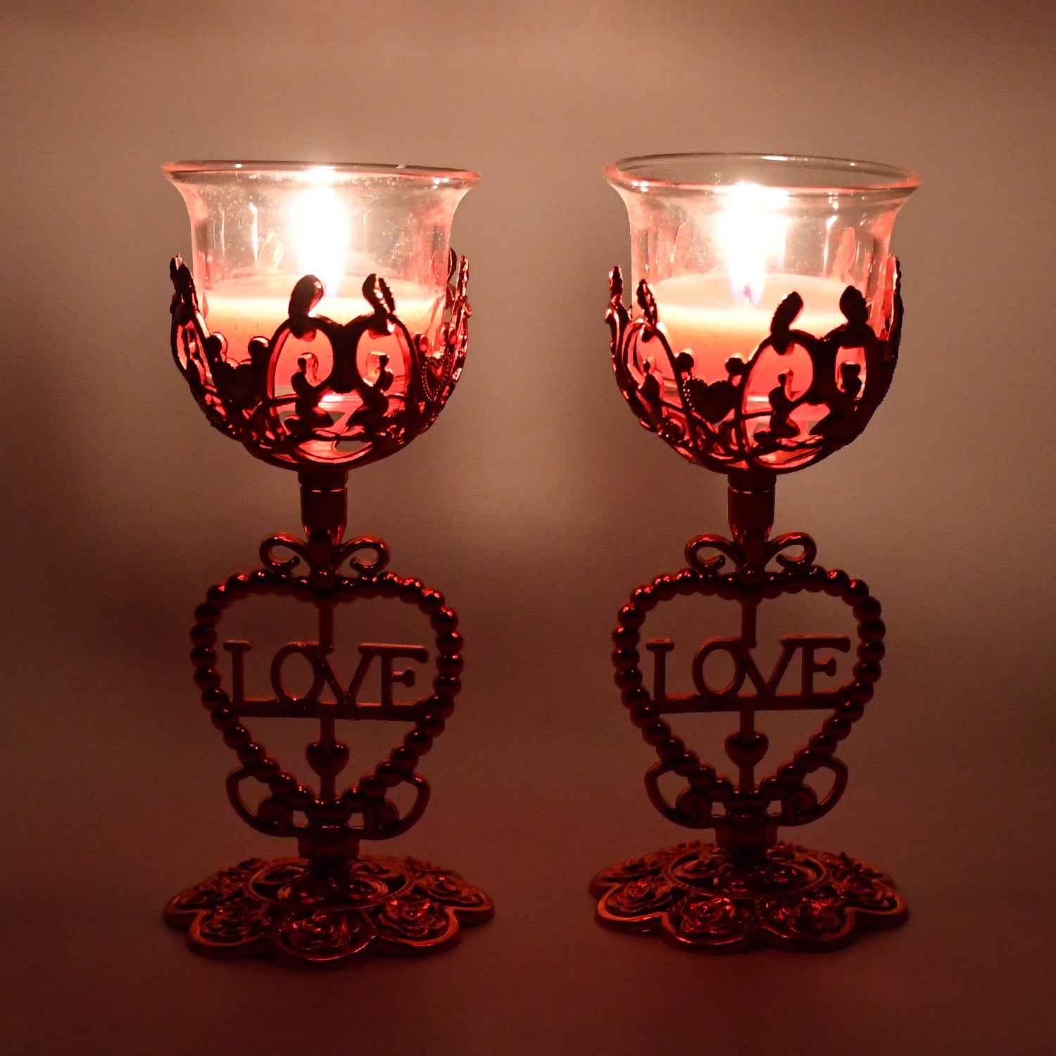 Tea Lights Holder Candle Stand (2 Pc Set)