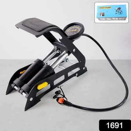 1691 Portable High Pressure Foot Air Pump Compressor For Car And Bike