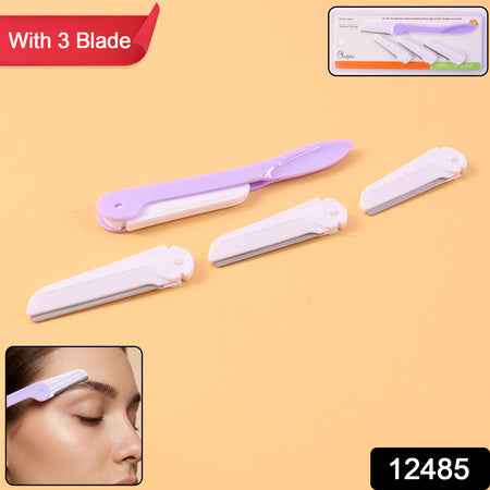 Eyebrow Facial Hair Razor With 3 Replaceable Blades