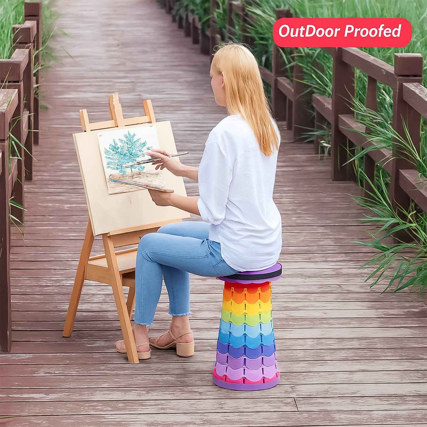 Portable Telescopic Folding Stool (1 Pc)