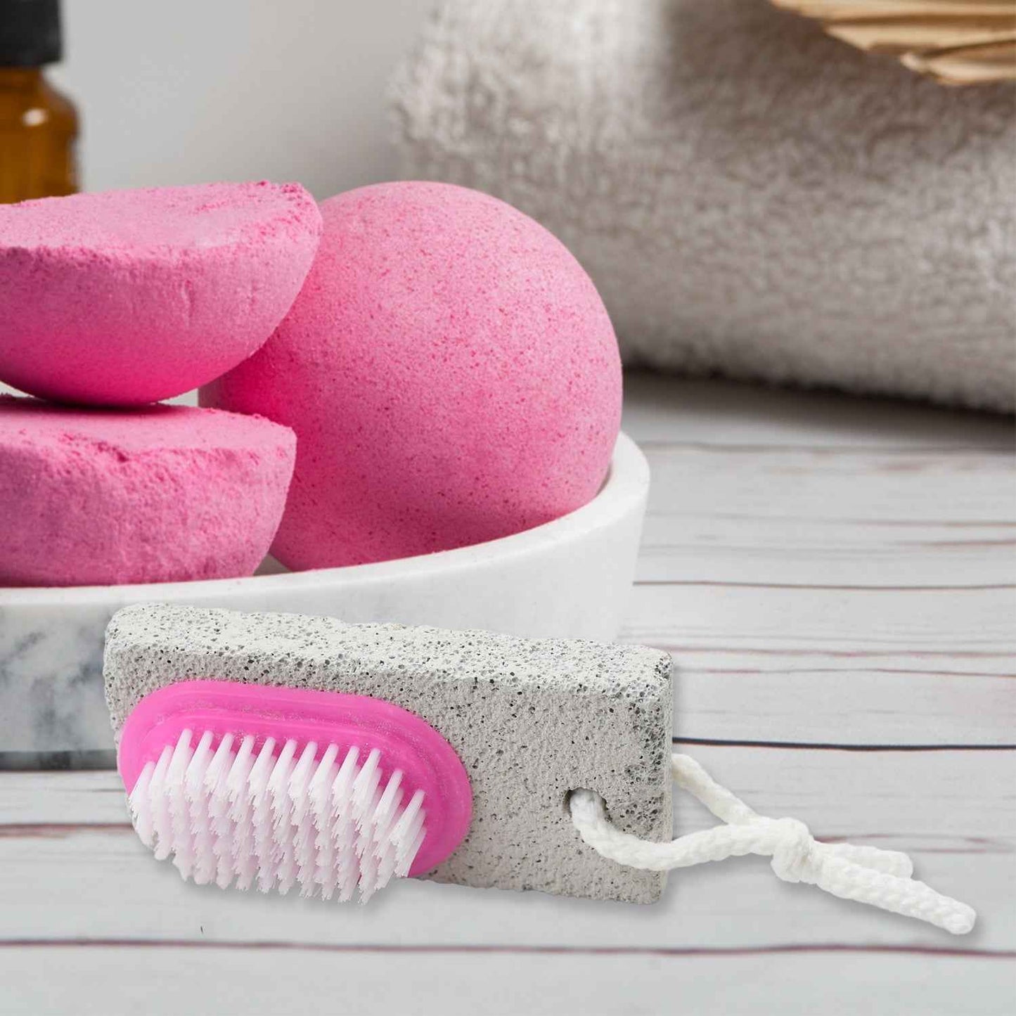 9352 Hand And Foot Brush With Pumice Stone To Remove Dead Skin  Callus Stone Foot Scrubber Pedicure Brush For Dead Skin