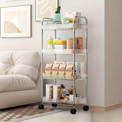 4 Layer Multipurpose Storage Trolley With Wheels