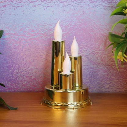 Led Flameless Candle Lamp With Triple Candle Design (1 Pc)