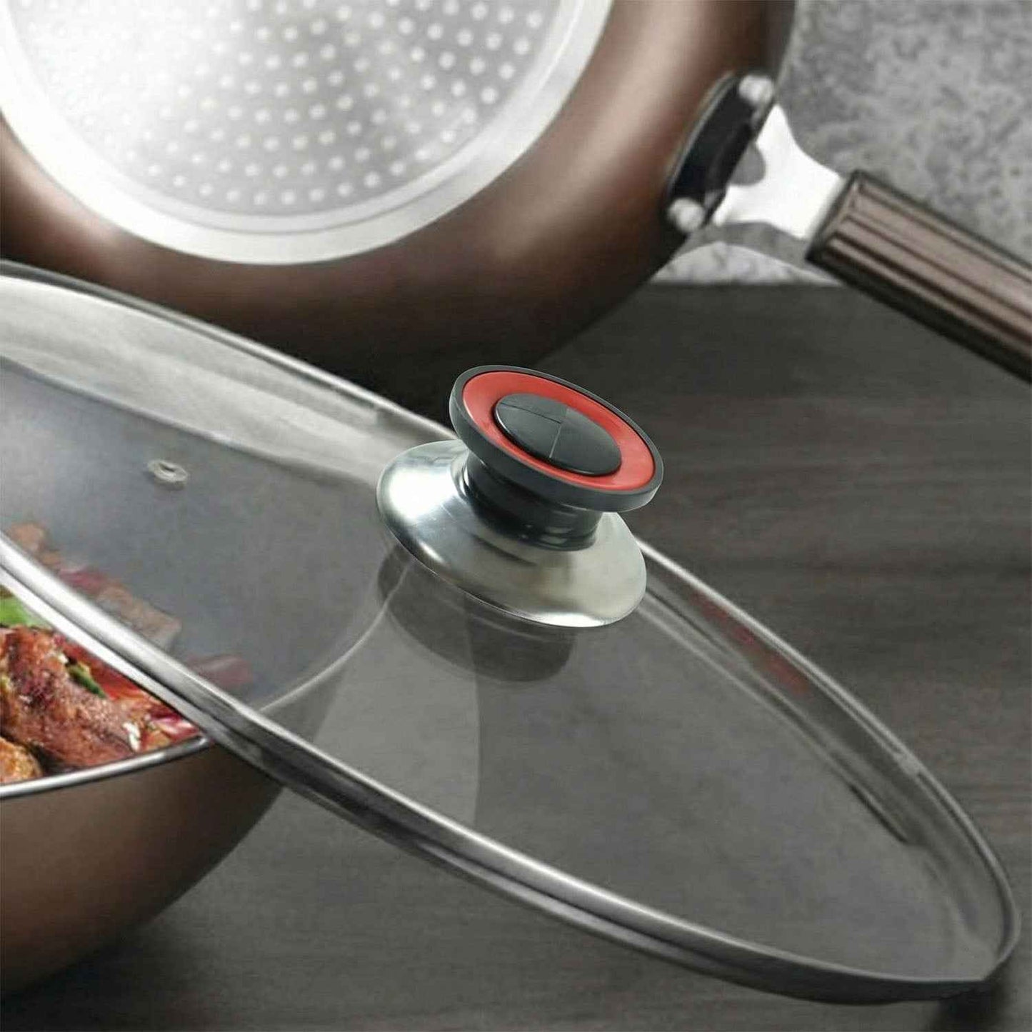 Transparent Heat-resistant Glass Cooking Lid (1 Pc)