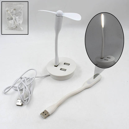 Portable Mini Usb Fan Usb Ligh  Usb 3 Hub  Port Combo - Best Deals at BeSh Deals®