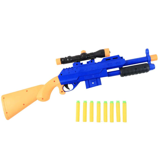 Shot Air Gun Toy With Scope And 8 Soft Foam Bullets Set