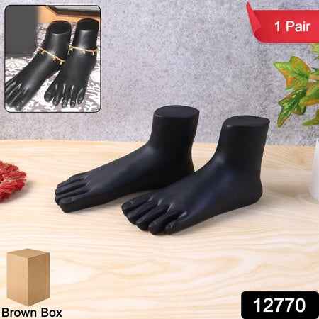 Premium Black Foot Mannequin Display Stand (1 Pair)