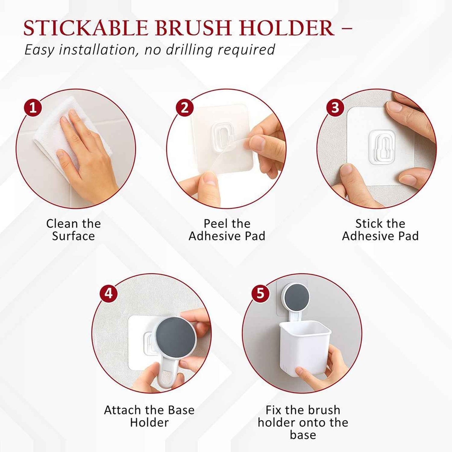 Wall-mounted Toothbrush  Bathroom Storage Organizer (1 Pc)