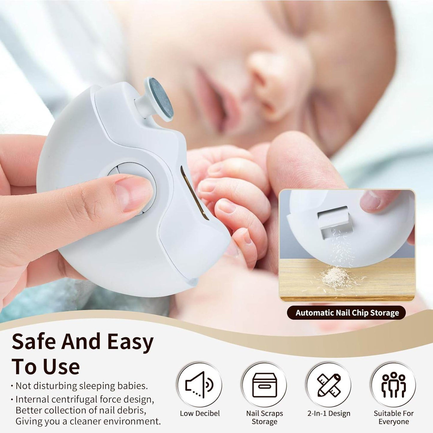 2-in-1 Electric Nail Clippers Nail File With Light (1 Pc) - Best Deals at BeSh Deals®