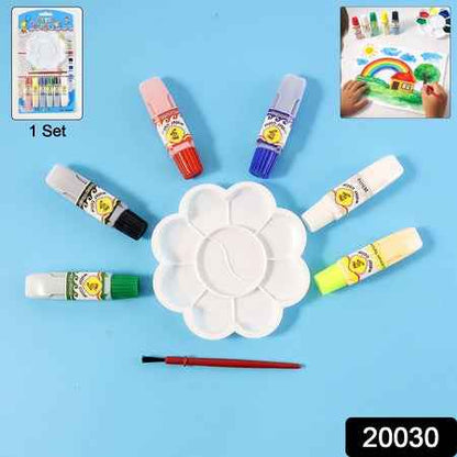 Kids Water Colour Painting Set With Brush  Mixing Palette (1 Set)
