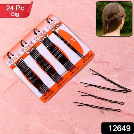 Big Black Hair Bobby Pins (24 Pc)