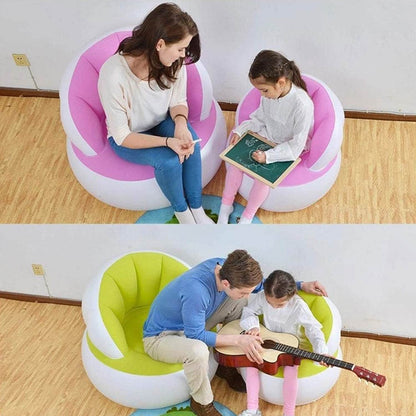 Kids Inflatable Sofa Chair With Backrest  Foot Air Pump With Hose (1 Set  85x74 Cm Approx) - by BeSh Deals® - Best Deals at BeSh Deals®