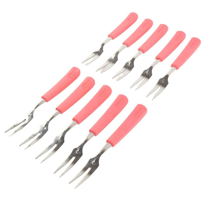 Premium Stainless Steel Fruit Fork Set  10 Pieces With Soft Non-slip Handle