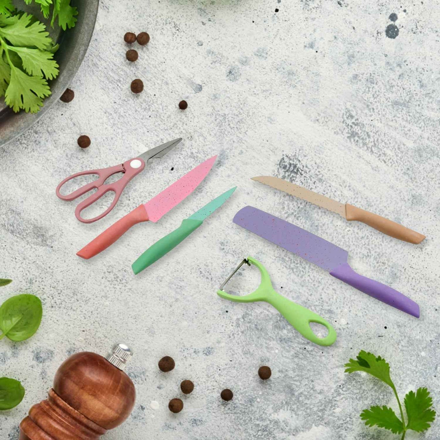 8174 Corrugated 6pc Kitchen Knife Set Professional Box Knife Set 6 Piece Forged Kitchen Knives With Box.