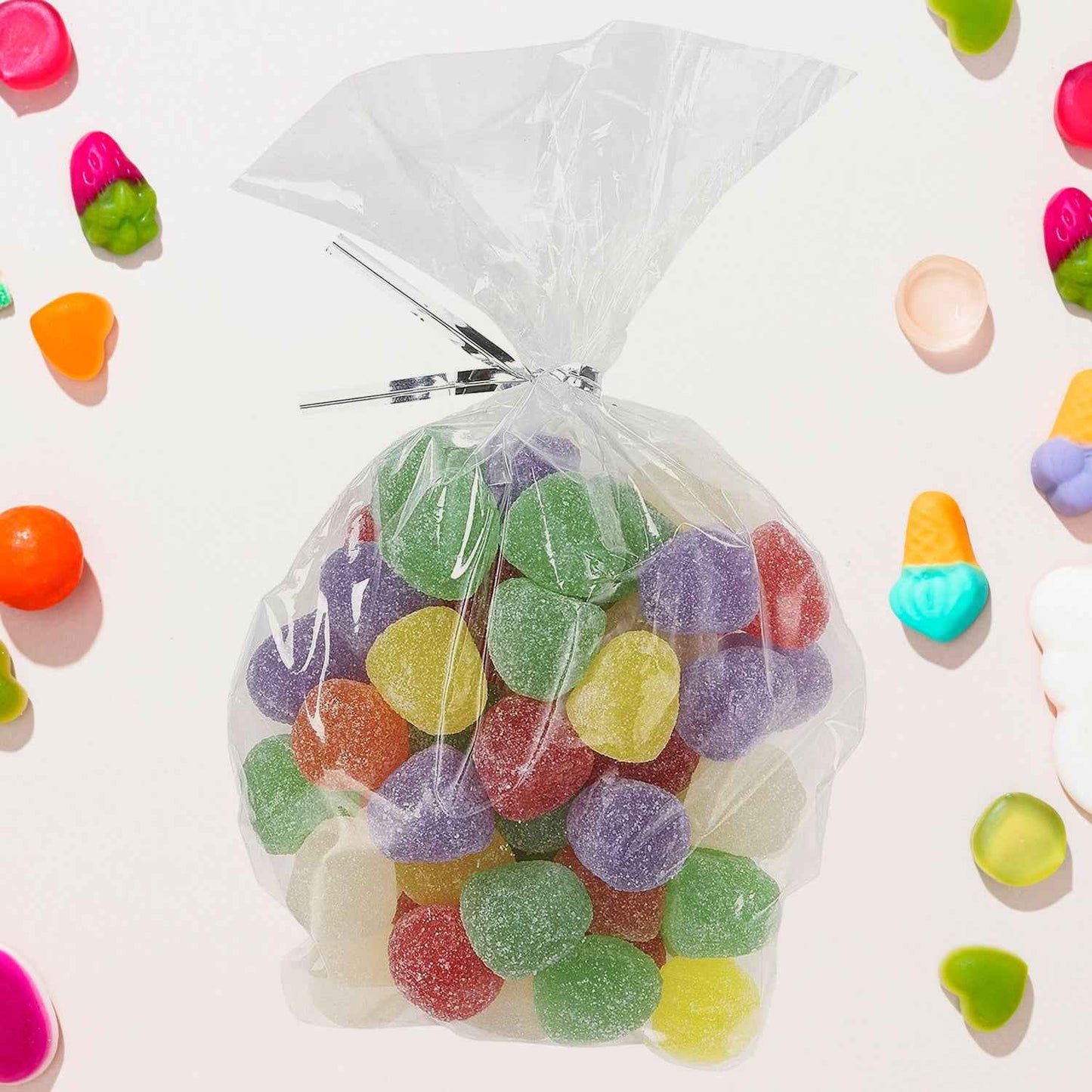 Clear Cookie Bags Gift Bag Clear Flat Treat Bags (50 Pc Set)