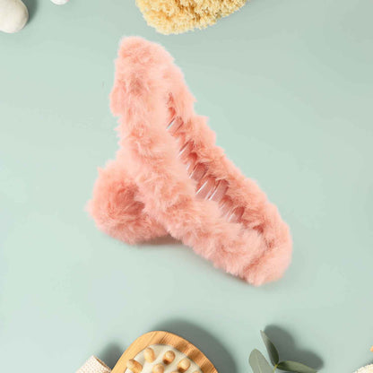 Premium Soft Fur Coated Hair Clutcher Clip Set (12 Pc)