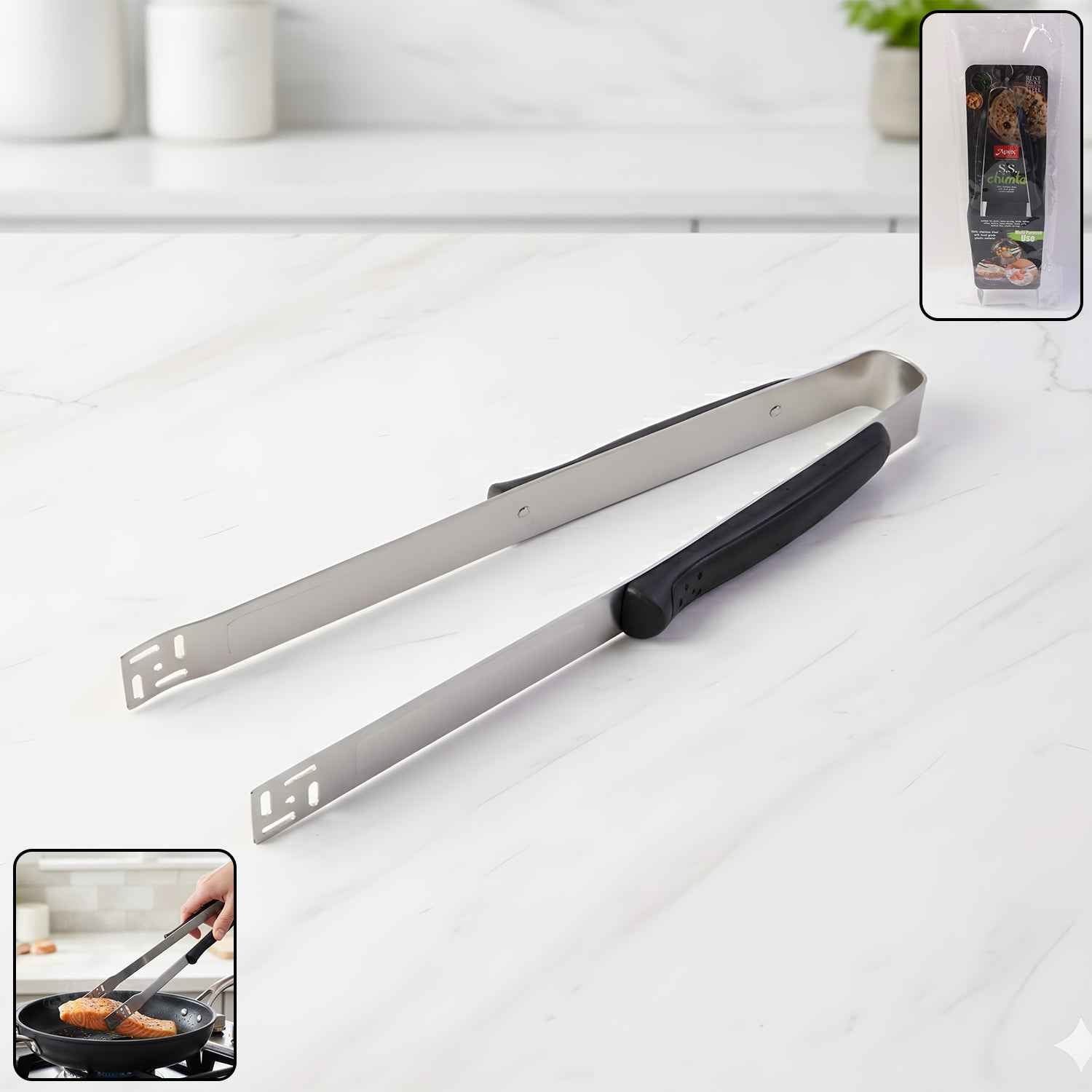 Premium Stainless Steel Chimta (1 Pc)