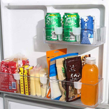 Plastic Storage Baskets Space Allocator Refrigerator Organizer Bins Partition Clip (10 Pcs Set)