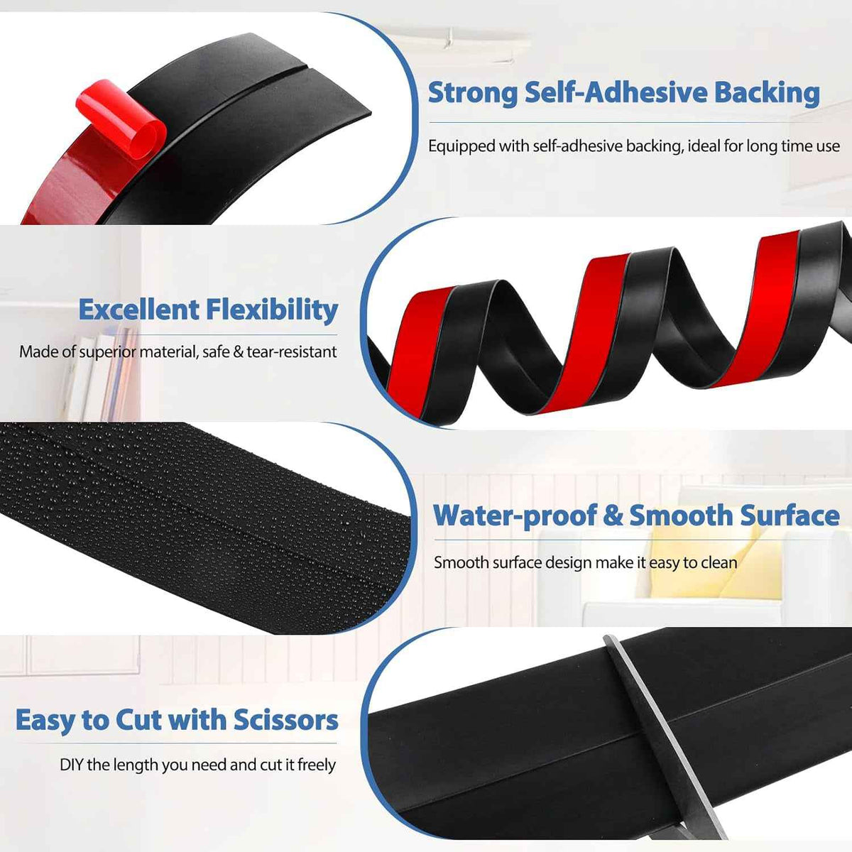1 Meter Self-adhesive Silicone Door Bottom Seal Strip (1 Mtr  1 Pc)