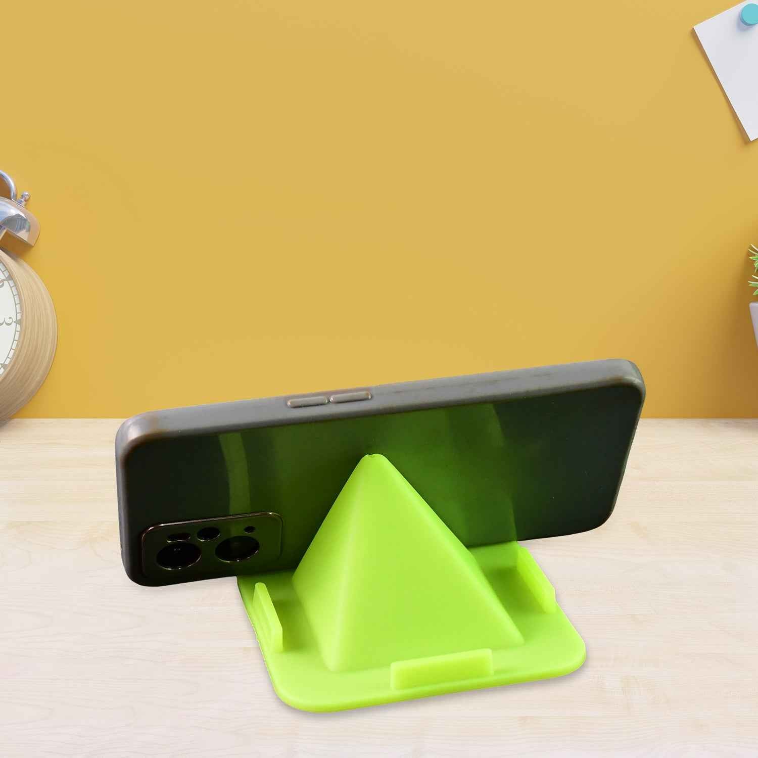 Virgin Mobile Accessories Universal Portable Four-sided Pyramid Shape Desktop Table Mobile Holder Stand (1 Pc)