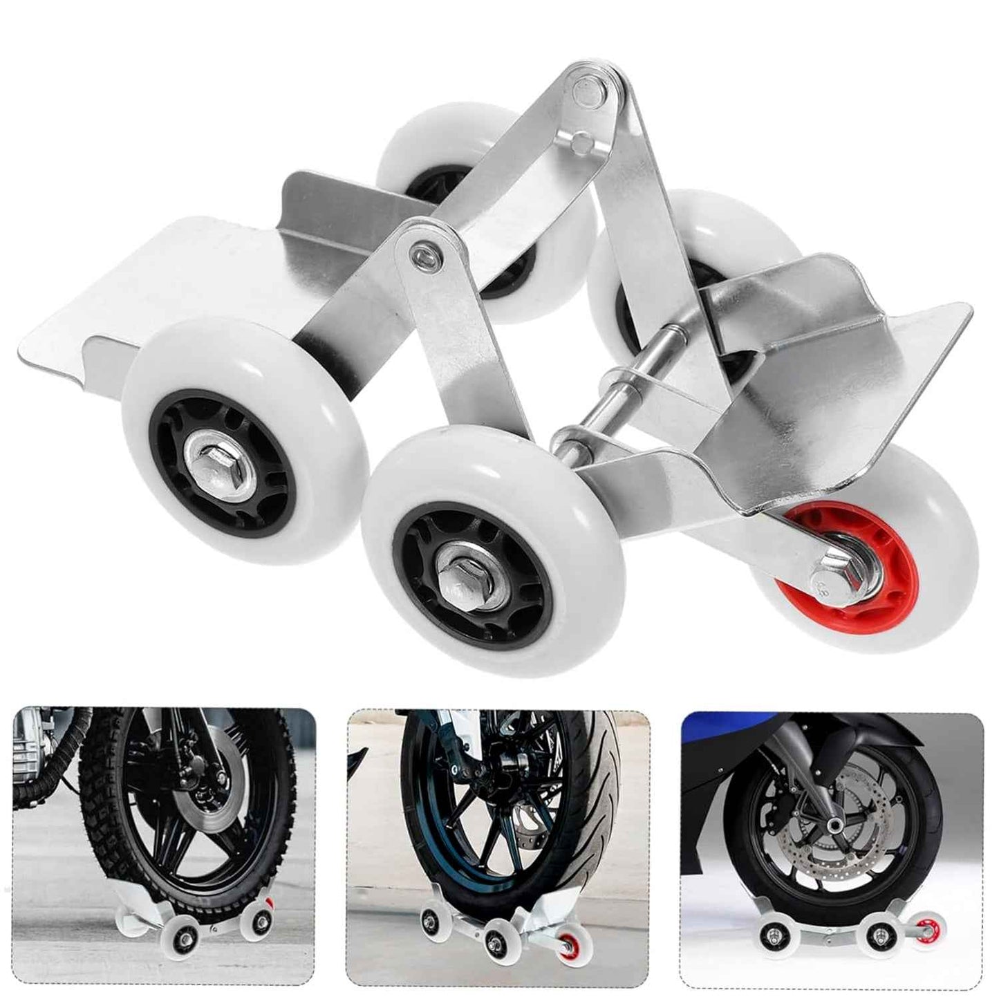 Heavy-duty Motorcycle Front Wheel Parking Roller Stand (1 Pc)