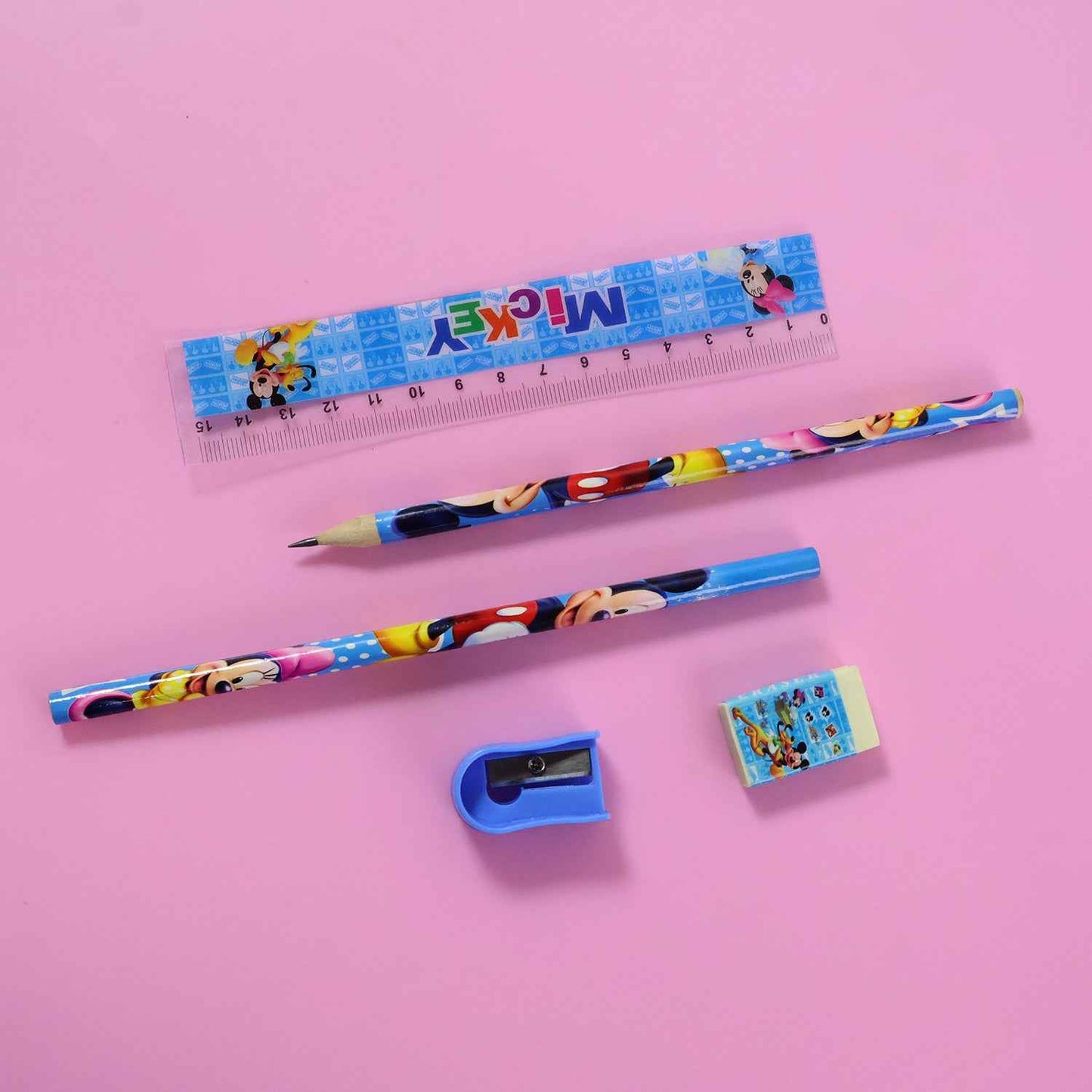Kids 5 In 1 Stationery Kit With Cartoon Style Carry Bag