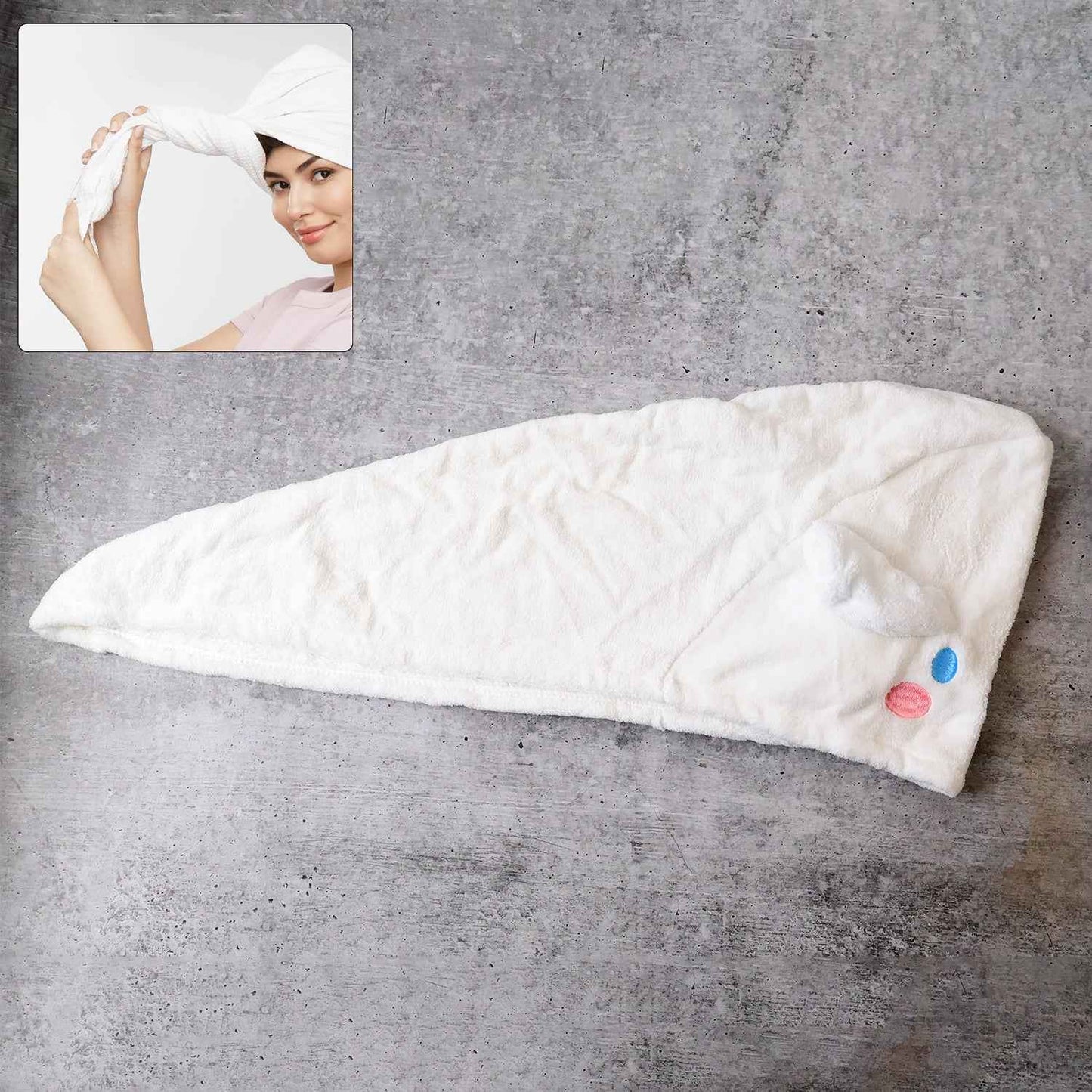 Premium Soft Microfiber Hair Drying Towel Wrap With Button (1 Pc)