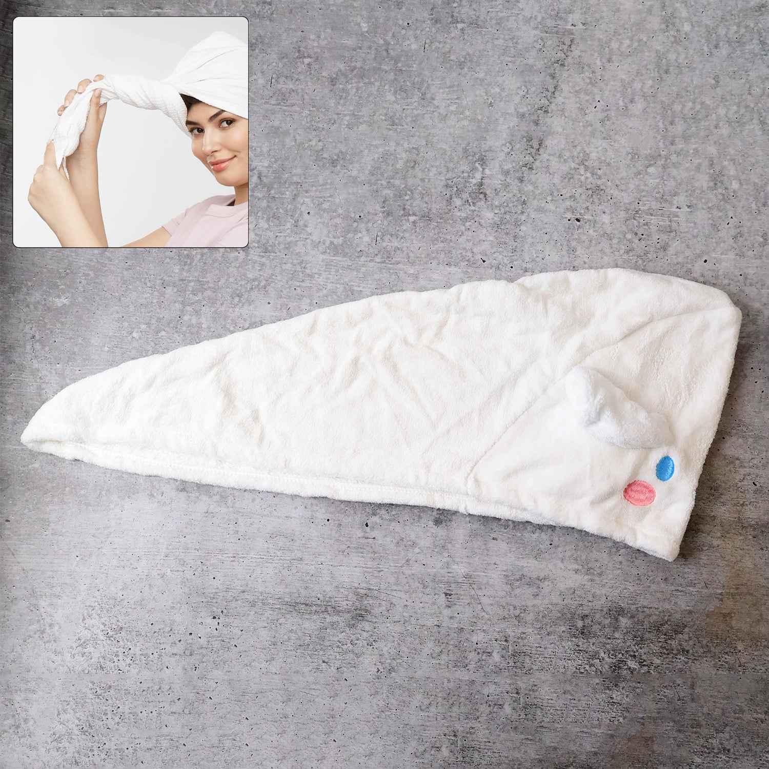 Premium Soft Microfiber Hair Drying Towel Wrap With Button (1 Pc)