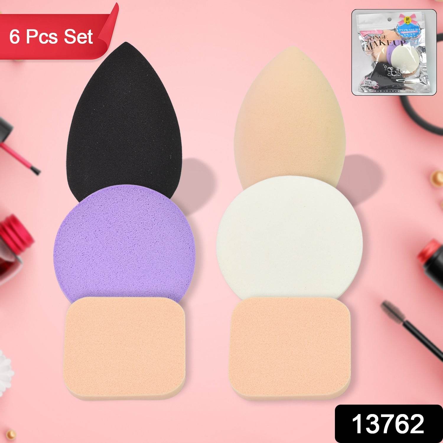 Makeup Sponges Set Perfect For Liquid Cream And Powder (6 Pcs Set) - Best Deals at BeSh Deals®